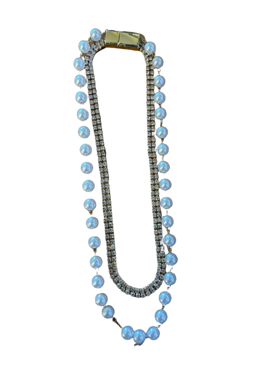 The Unbranded Brand Jewelry - Gold-Tone Layered Pearl & Rhinestone Necklace - White Pearls